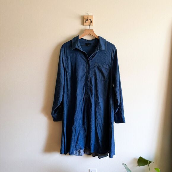 Universal Standard Perfect Tencel Chambray Drop Waist Shirtdress Size S - Picture 4 of 8